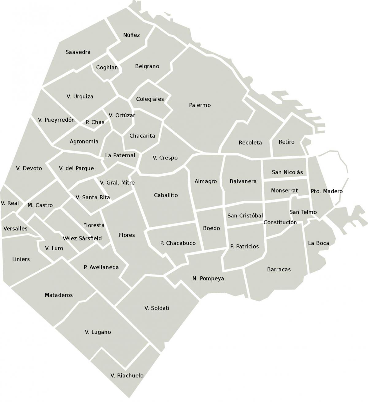 Mapa del distrito de Buenos Aires