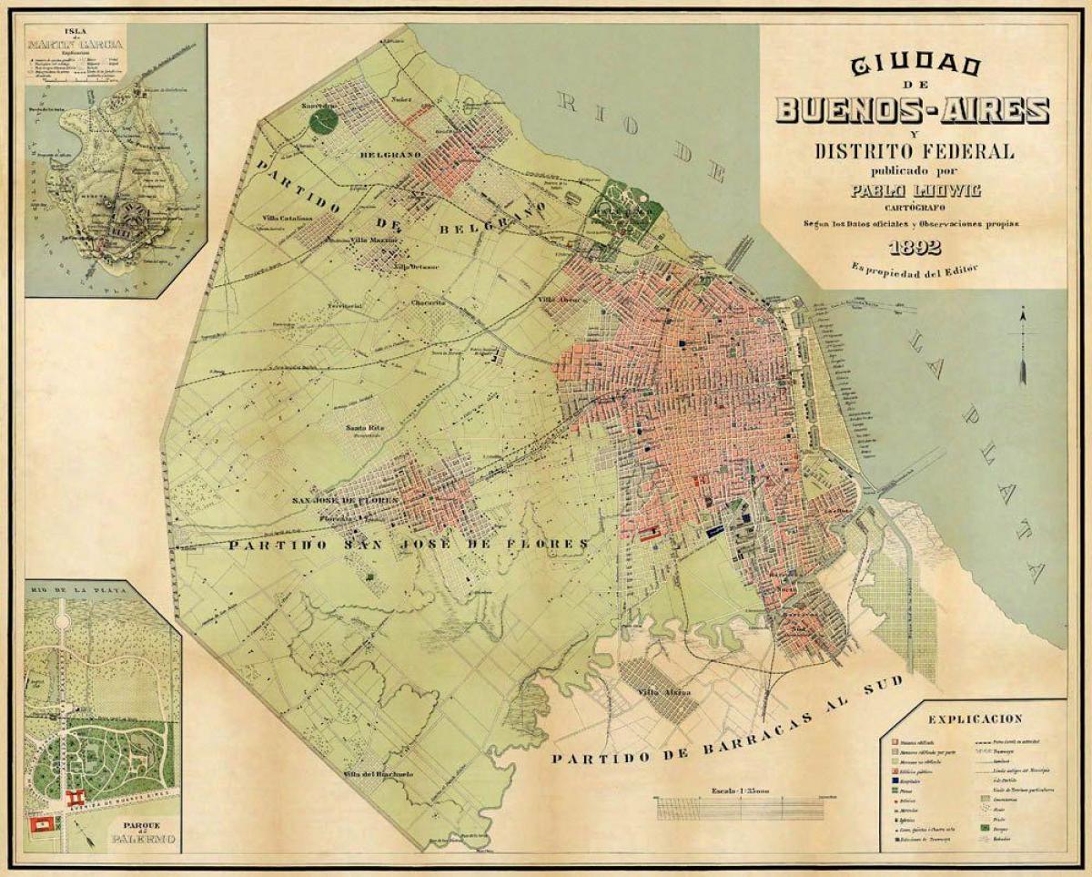 Mapa antiguo de Buenos Aires