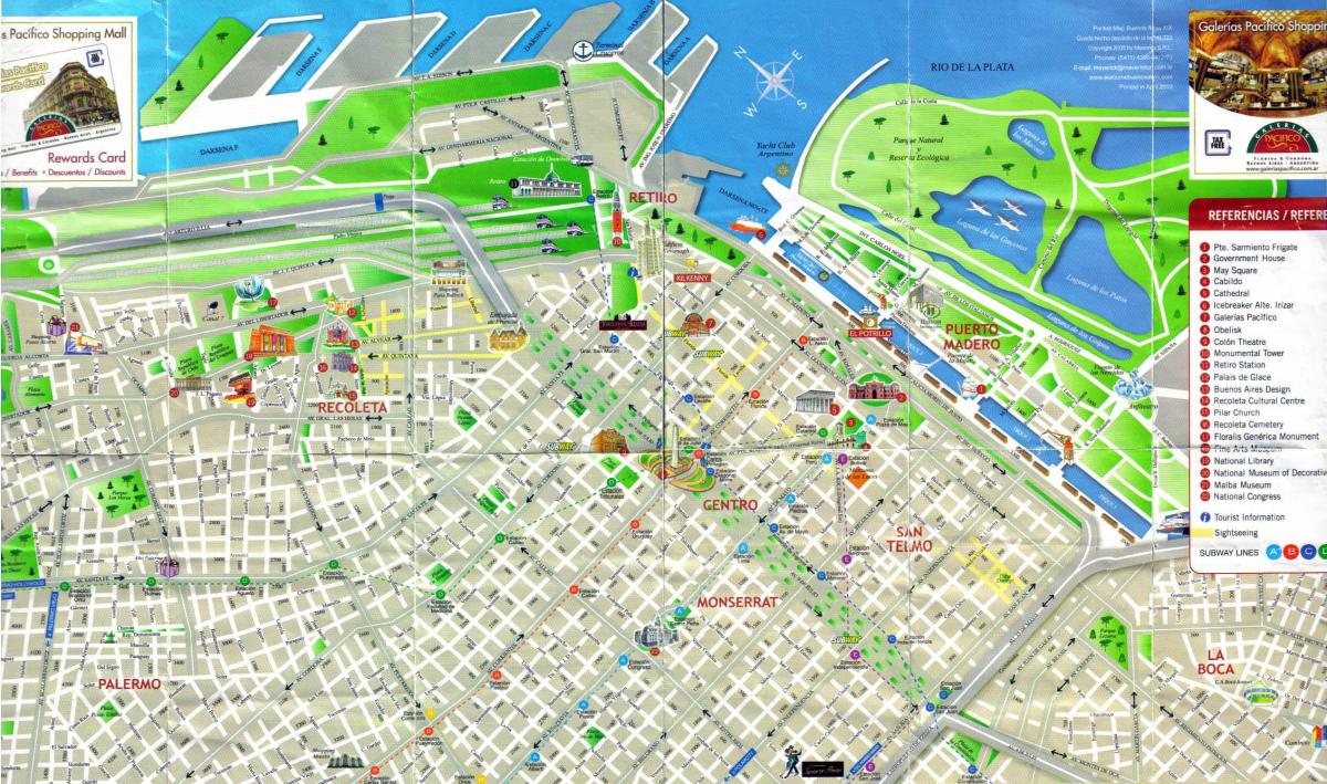 Mapa de lugares de interés de Buenos Aires
