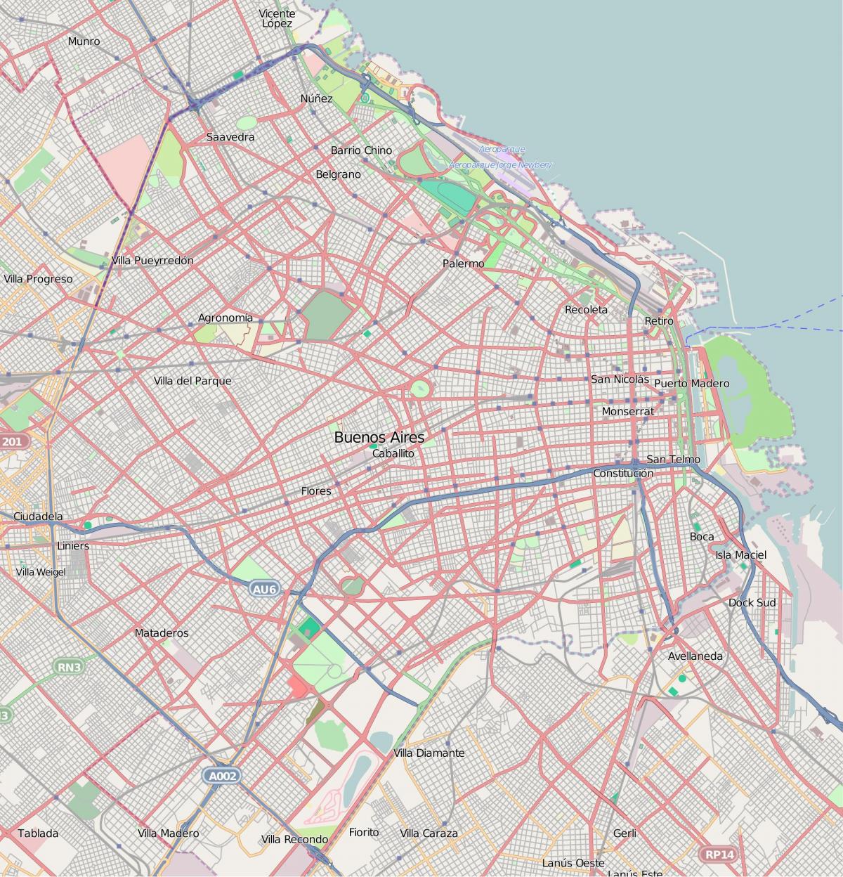 Mapa de carreteras de Buenos Aires